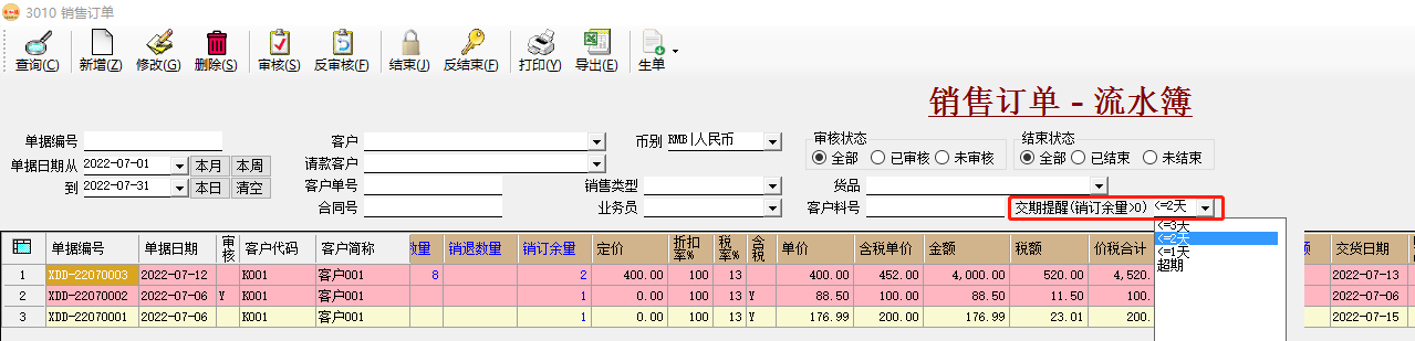 erp系統的提醒功能：銷售訂單超交期提醒插圖